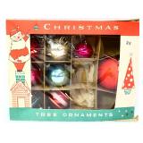 Lot of vintage glass ornaments in box