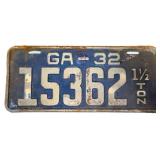 1932 Georgia license plate