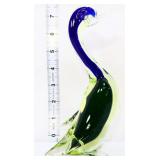 Murano 7in blue/green uranium duck figure