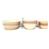 Lot of 3 stripe mixing bowls see photos