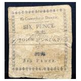 1777 Pennsylvania 6 pence colonial note