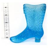 Blue glass daisy & button boot