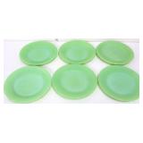 6 vntg jadeite Jane Ray 9in dinner plates