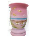 Fenton blue burmese 9in beach vase