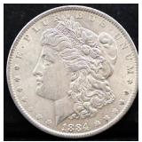 1884O Morgan silver dollar