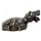 Vintage brown hippo figure