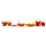 Lot of orange/marigold glassware items