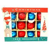 Lot of vintage glass ornaments in box