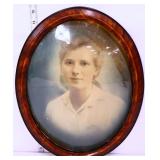 Vntg oval framed young man portrait