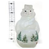 Fenton white iridescent woodland frost 4in snowman