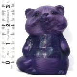 Fenton purple green sweater racoon figure