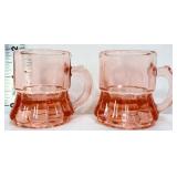 Lot of 2 pink depression 2in mugs