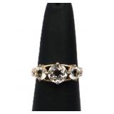 Sterling white sapphire 3 stone ring, lab created