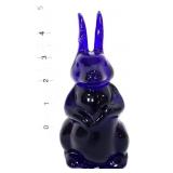 Cobalt 4.5in sitting rabbit figure