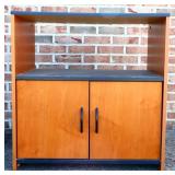 2 door black top tv stand