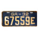 1932 Georgia license plate