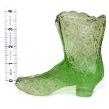 Green glass daisy & button boot