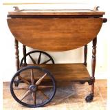 Vintage tea cart with lift off glass tray