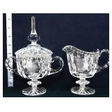 Lead crystal sugar & creamer set