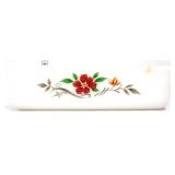 Vntg Glasbake milk glass casserole w/ flowers