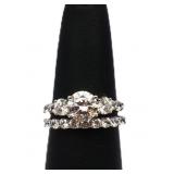 Sterling white sapphire wedding set, lab created