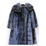 Vintage ladies dark blue fur coat