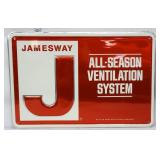 Vntg metal 17.75x12 Jamesway Ventilation adv sign