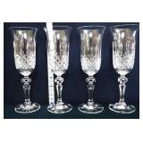 4 Bohemian crytal fluted champagne glasses