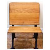 Vntg iron and wood schoolhouse desk