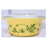 Vntg Pyrex #472 shenandoah scroll dish w/ lid