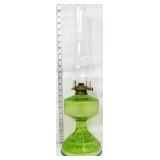 Vntg green flash kerosene lamp