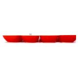 4 vntg Pyrex #410 red square bowls