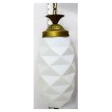 MCM white geometric pendant lamp
