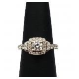 Sterling white topaz dinner ring, lab created