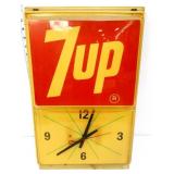 Vntg plastic 12.75x19 electric 7Up clock