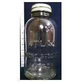 Vntg Atlas fruit jar w/ zinc lid