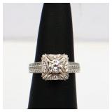 Sterling white sapphire ring, lab created