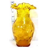 Amber coin dot 7in vase