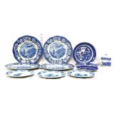 Mixed estate lot of blue & white dishes some as is