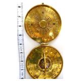Brass pocket sundial compass