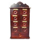 Vintage wood 9 drawer spice box