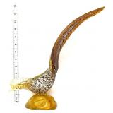 Vntg amber/white pheasant figure