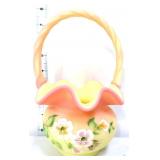 Fenton burmese basket with flowers