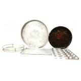 Mixed estate metalware lot, inc round trays