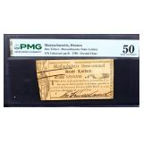 Graded 50 Boston, Mass 1790 state lottery ticket