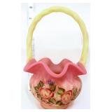 Fenton burmese heirloom roses basket