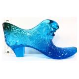Fenton blue daisy & button shoe