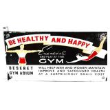 Porcelain 10x5in Happy & Healthy Gym sign
