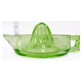 Vntg green depression Sunkist juicer, glows