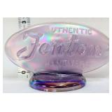Fenton amethyst iridescent oval dealer sign